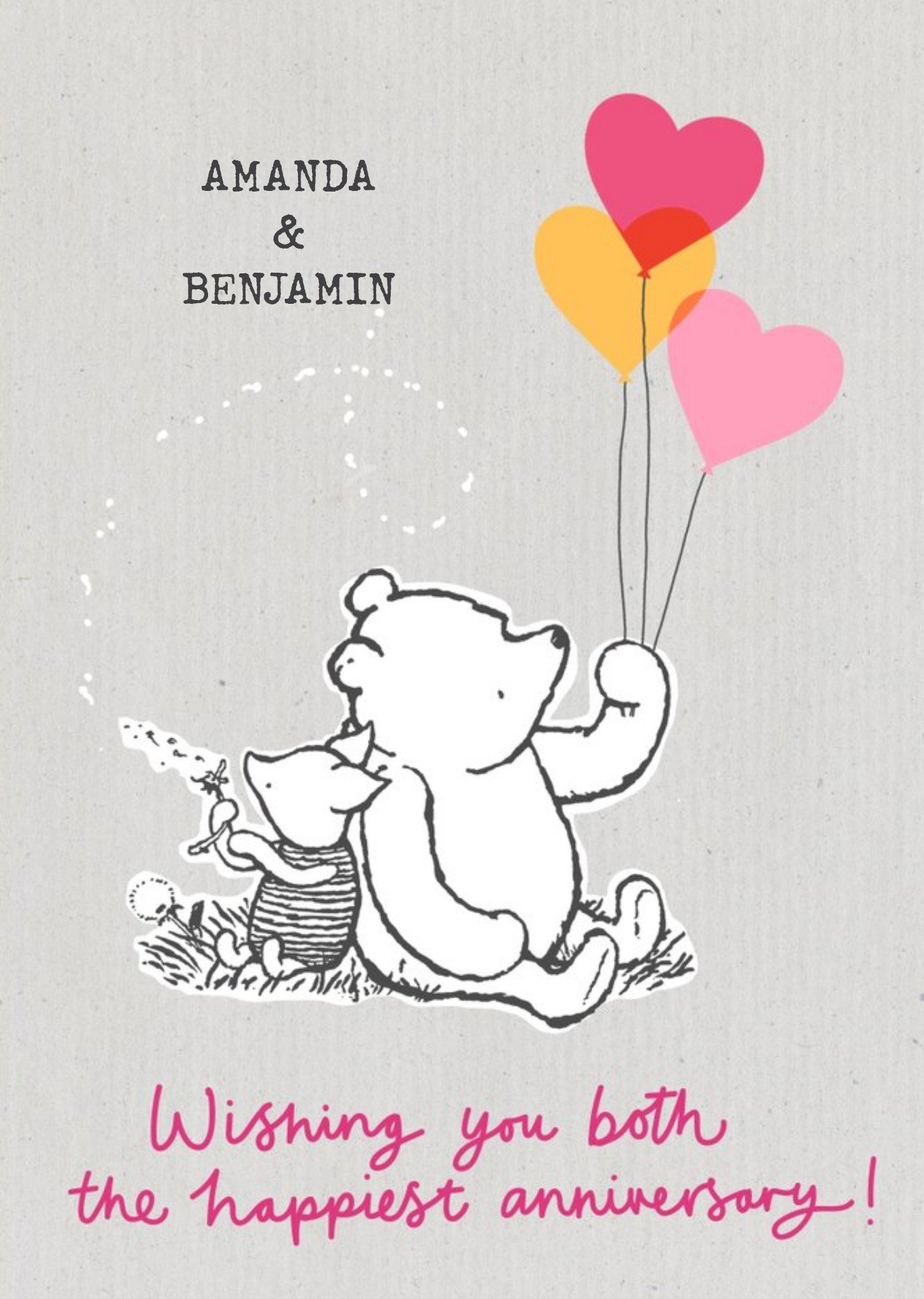 Winnie The Pooh Classic - The Happiest Anniversary, Large Card