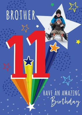 11th Birthday Brother Photo Upload Card