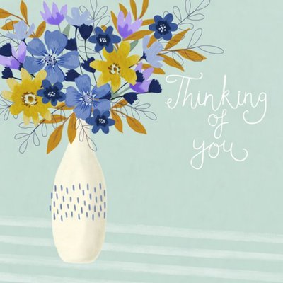 Sarah Hustwaite Illustrated Floral Bouquet Thinking Of You Card