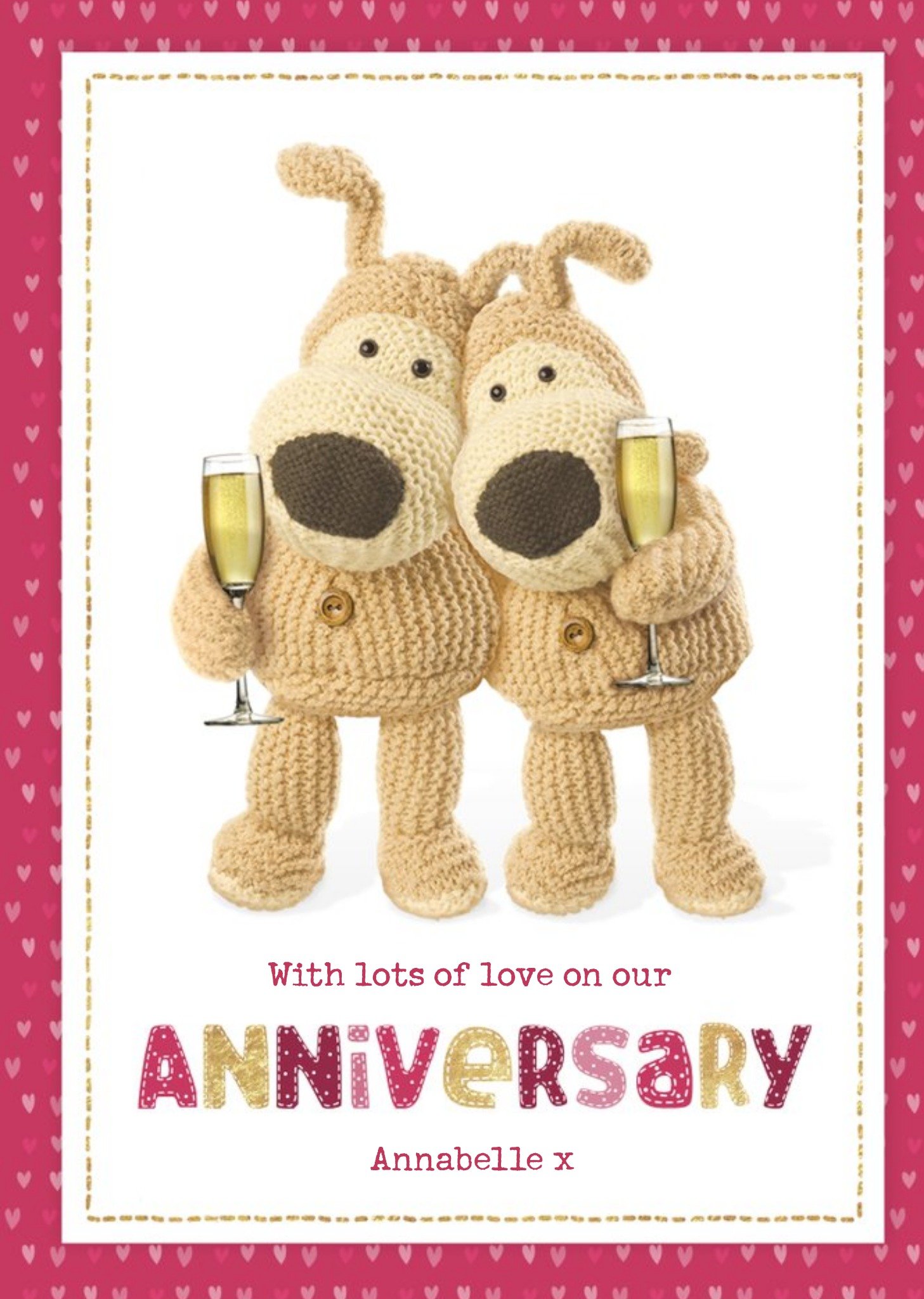 Boofle Cute Sentimental Lots Of Love On Our Anniversary Card, Large