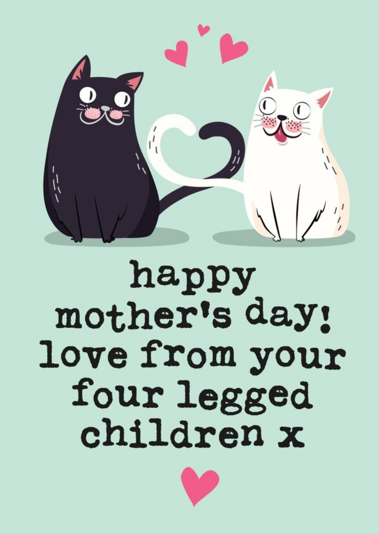 Moonpig Mrs Best Illustration Cats Mother's Day Card Ecard