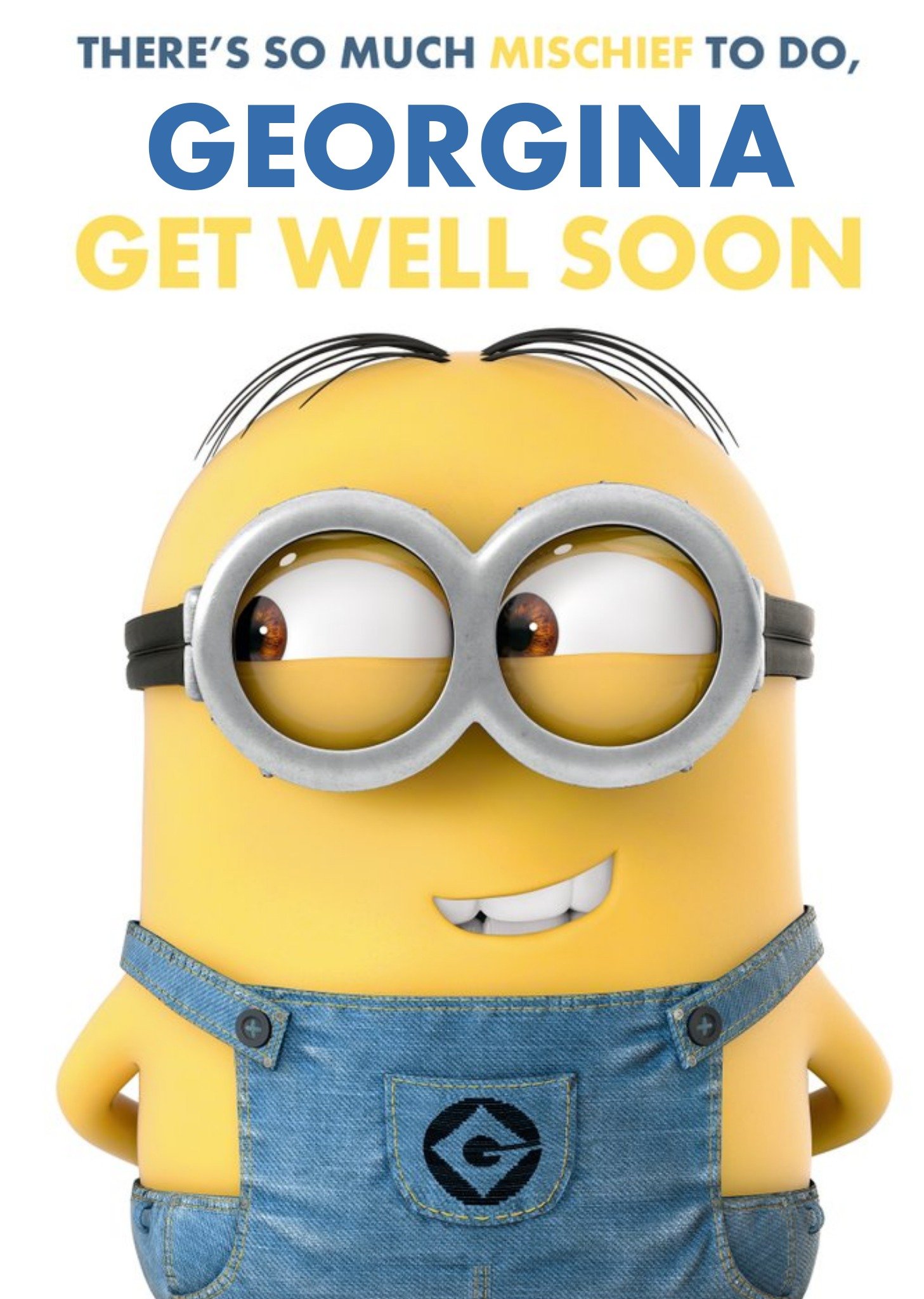 Despicable Me Get Well Soon Personalised Card, Large