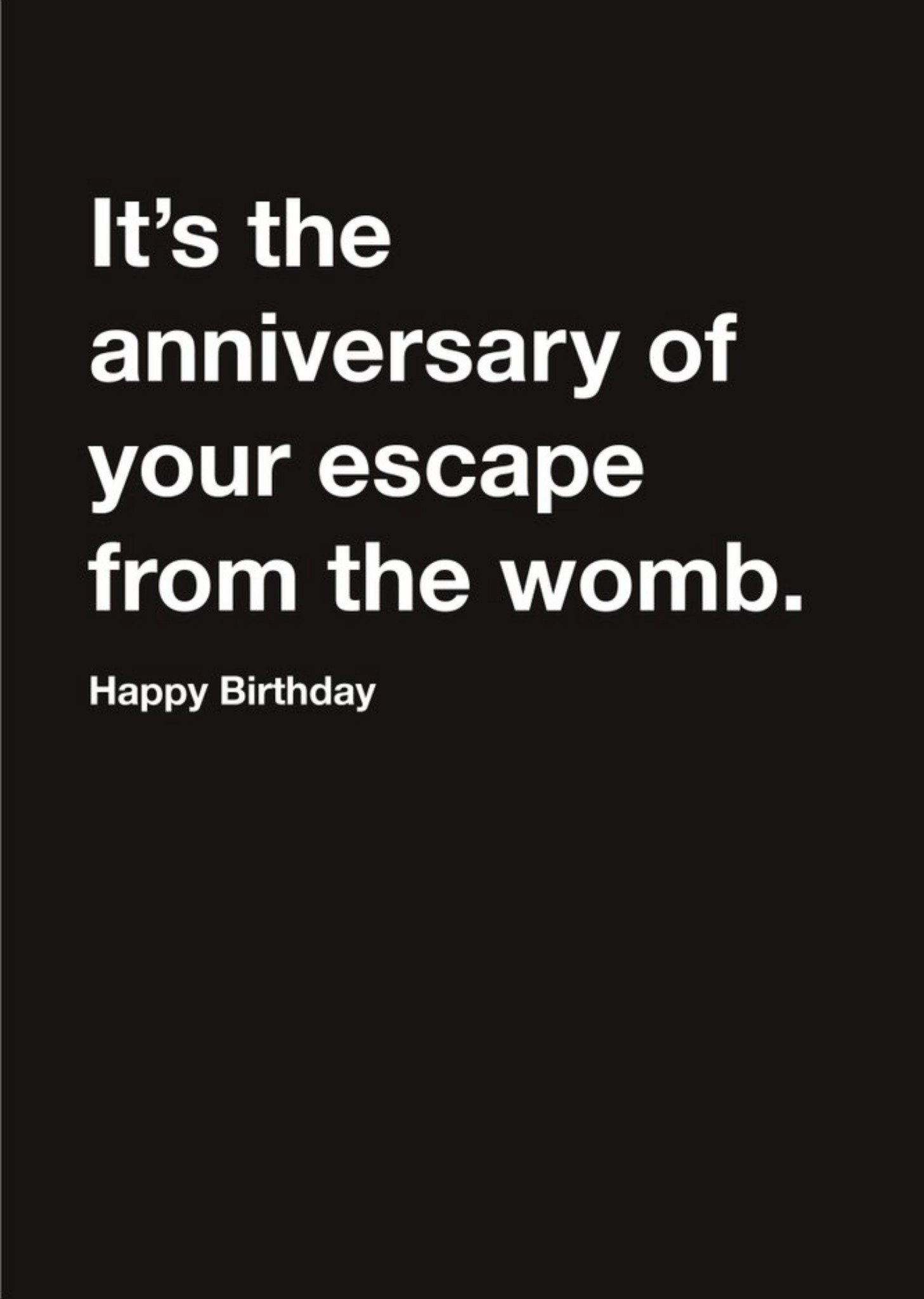 Other Carte Blanche Anniversary Escape From The Womb Happy Birthday Card, Large