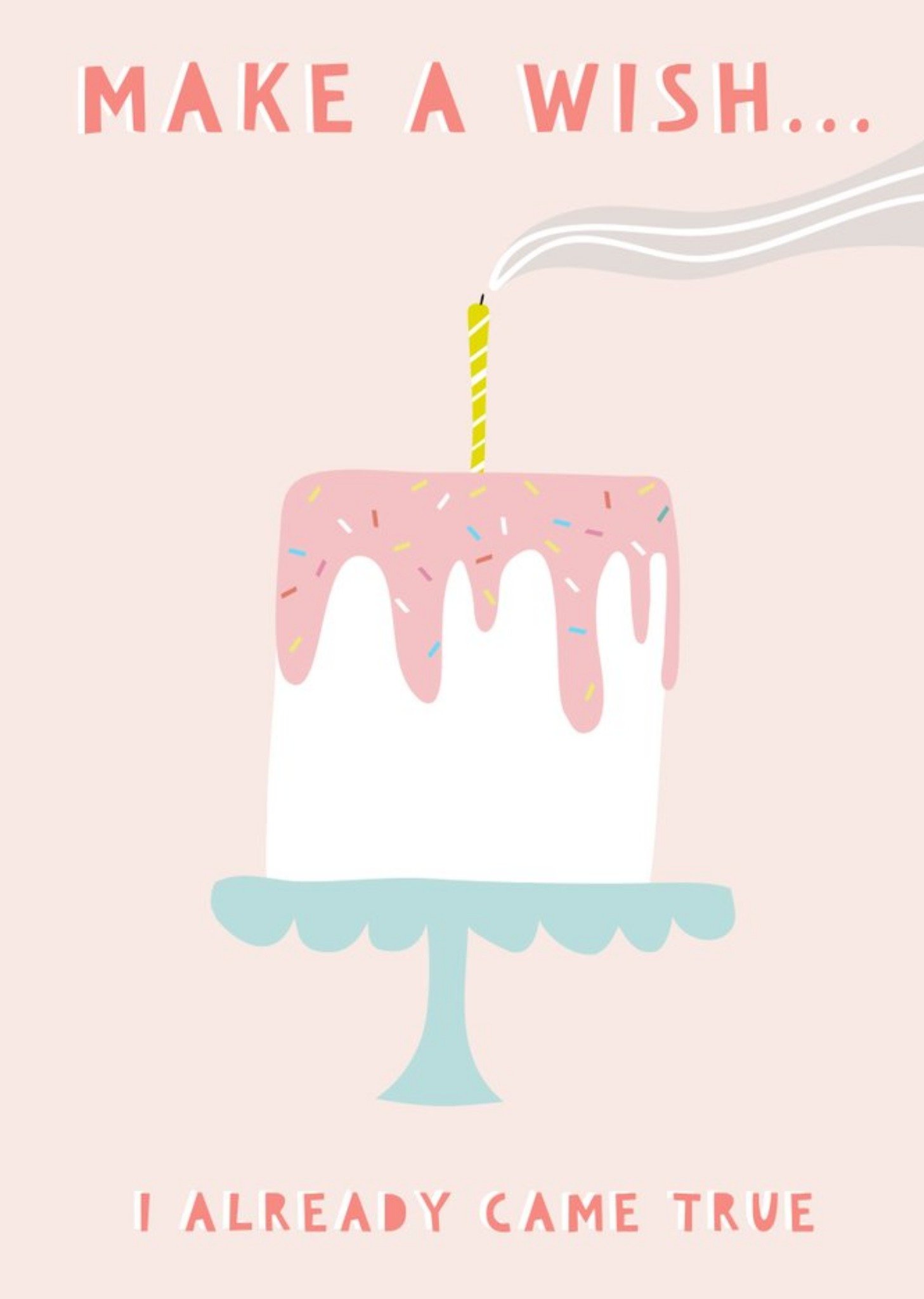 Illustrated Cake Make A Wish Birthday Card Ecard