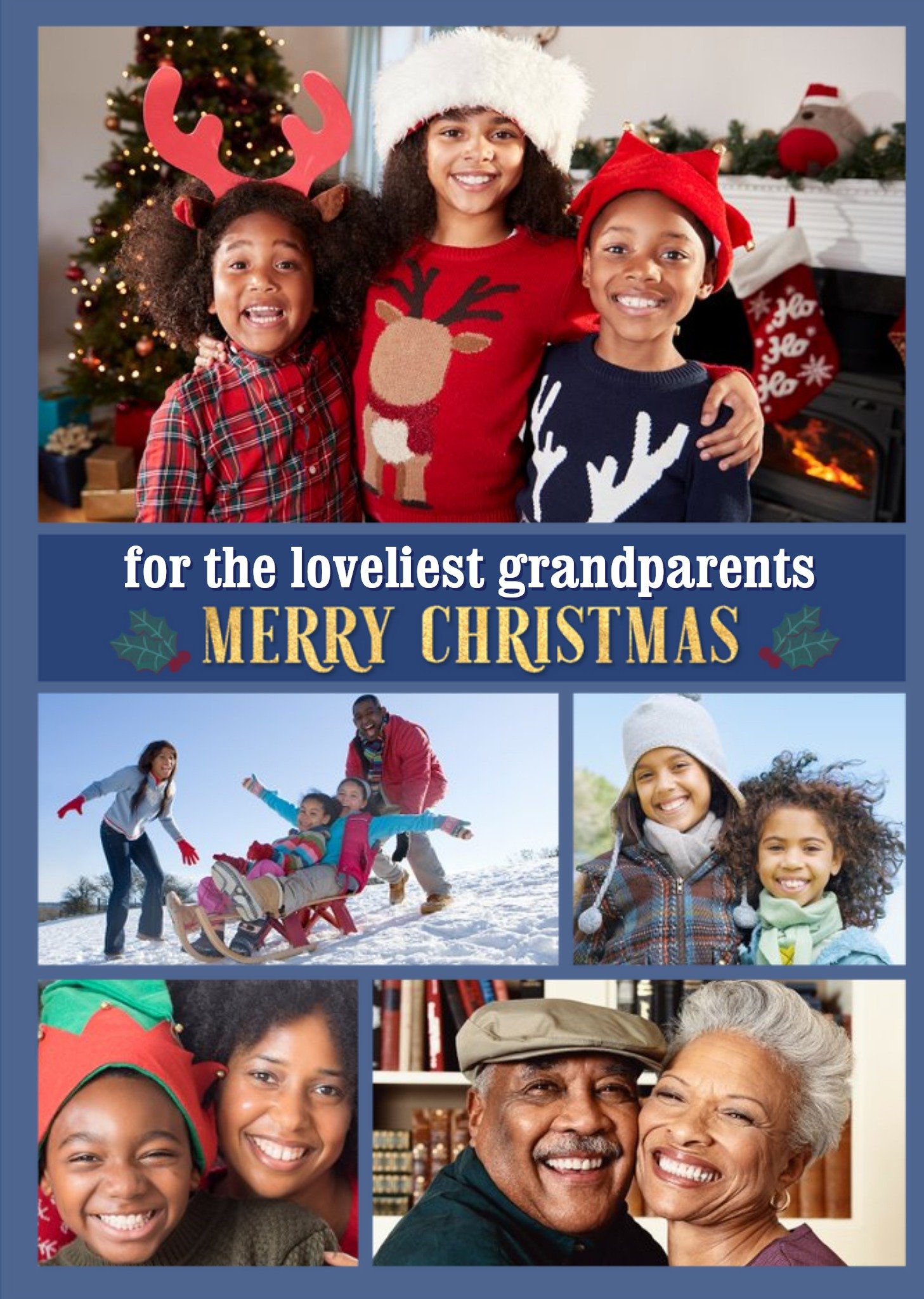 Multiple Photo Upload Christmas Card For Grandparents Ecard