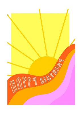 Illustrated Sunrise Swirl Birthday Card