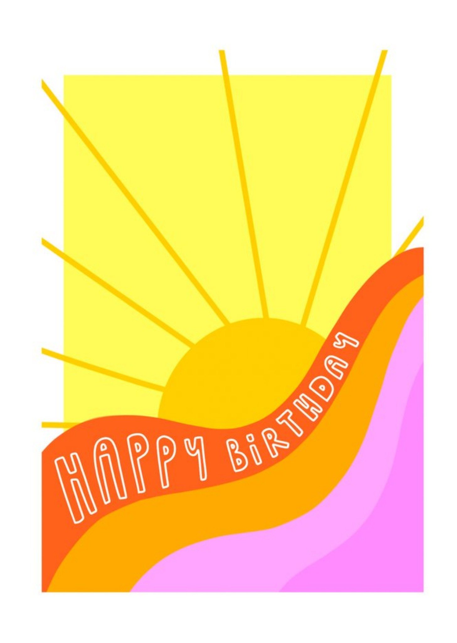 Illustrated Sunrise Swirl Birthday Card Ecard