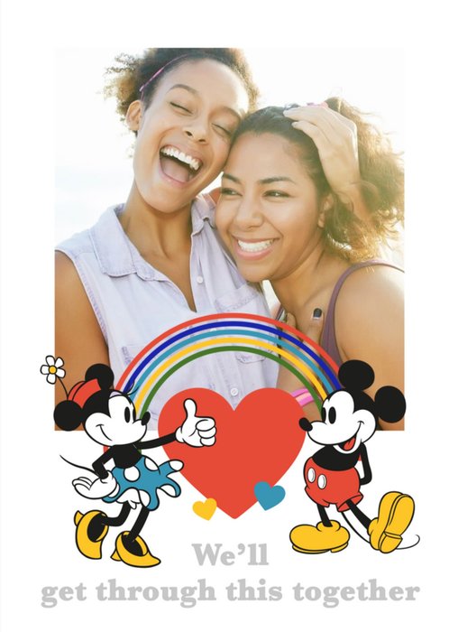Disney Mickey And Minnie Mouse Get Through This Together Photo Upload Card