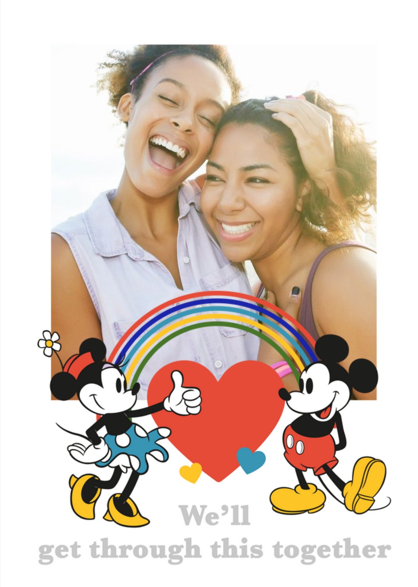 Mickey Mouse Disney Mickey And Minnie Mouse Get Through This Together Photo Upload Card Ecard