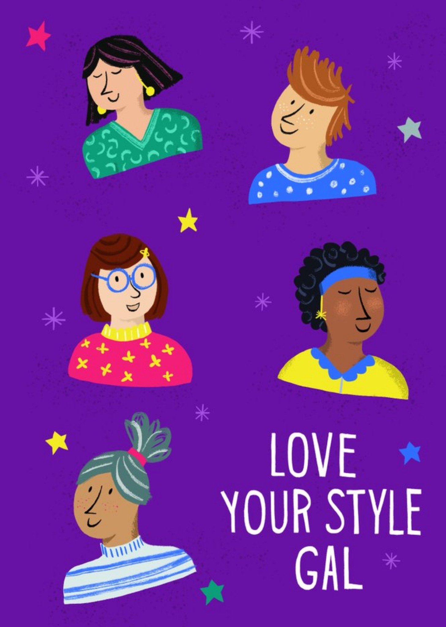 Sinead Hanley Illustrated Diverse Women Love Your Style Gal Card Ecard