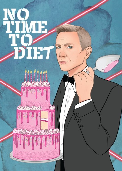 No Time To Diet Funny Film Spoof Birthday Card