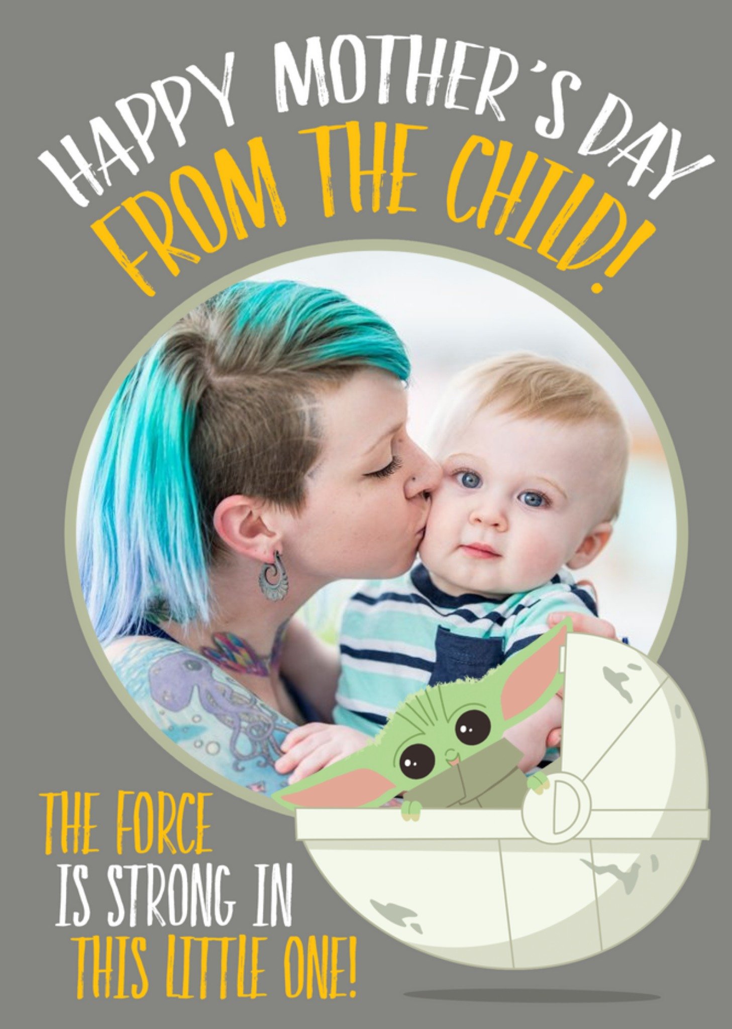 Disney Star Wars The Mandalorian Happy Mother's Day From The Child Photo Upload Card Ecard