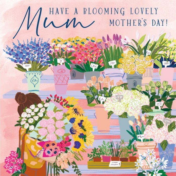 Pigment Cute Flower Illustrations Blooming Mother's Day Card
