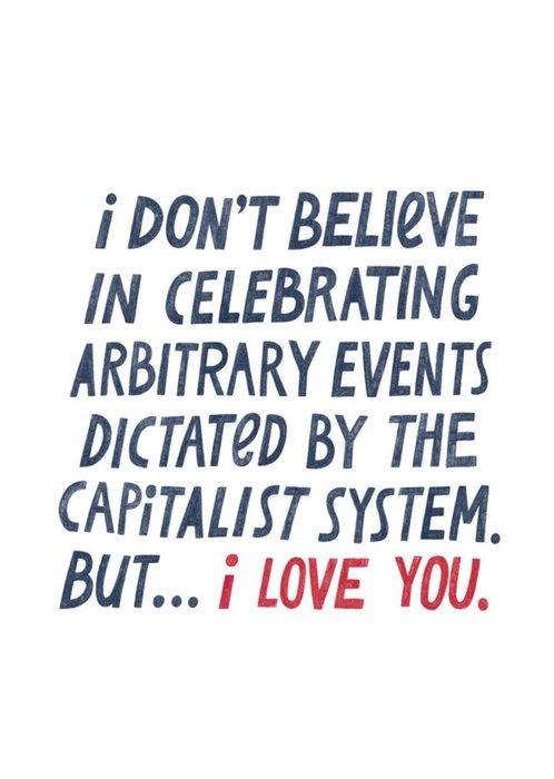 Love You Capitalist Funny Card
