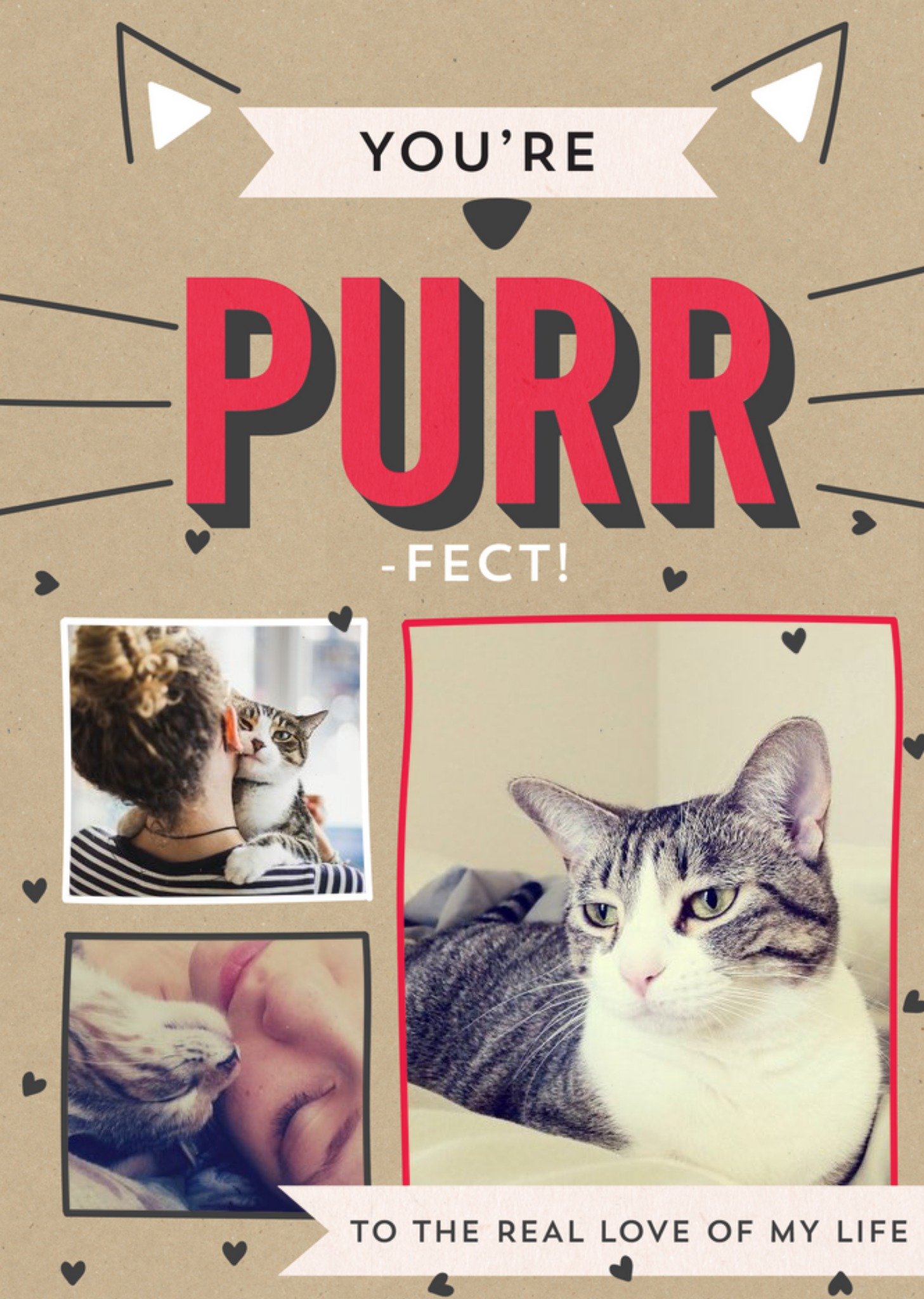 Moonpig You're Purr-Fect Cat Valentine's Day Photo Card Ecard