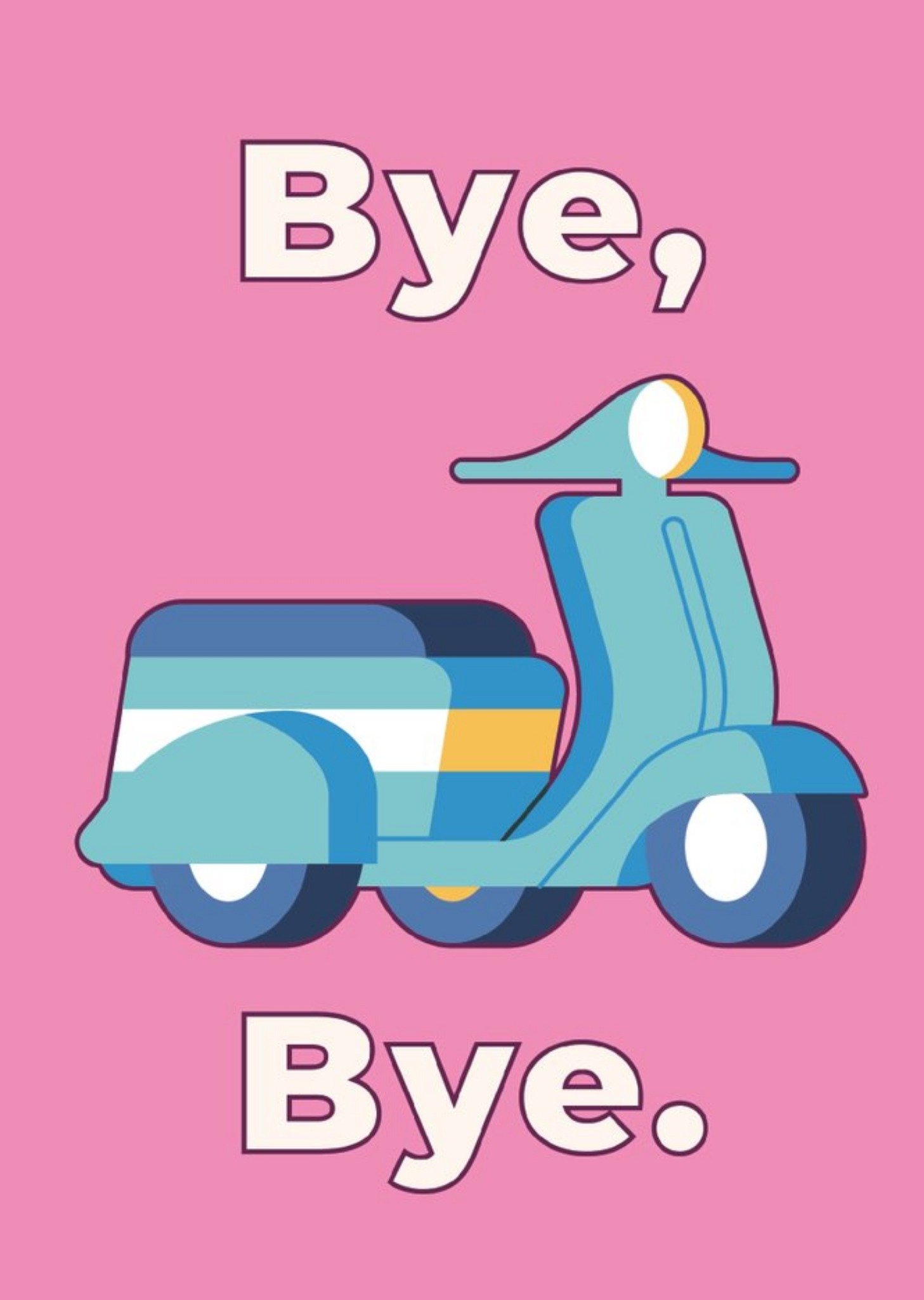 Illustration Of A Three Wheeled Scooter Bye Bye Card Ecard