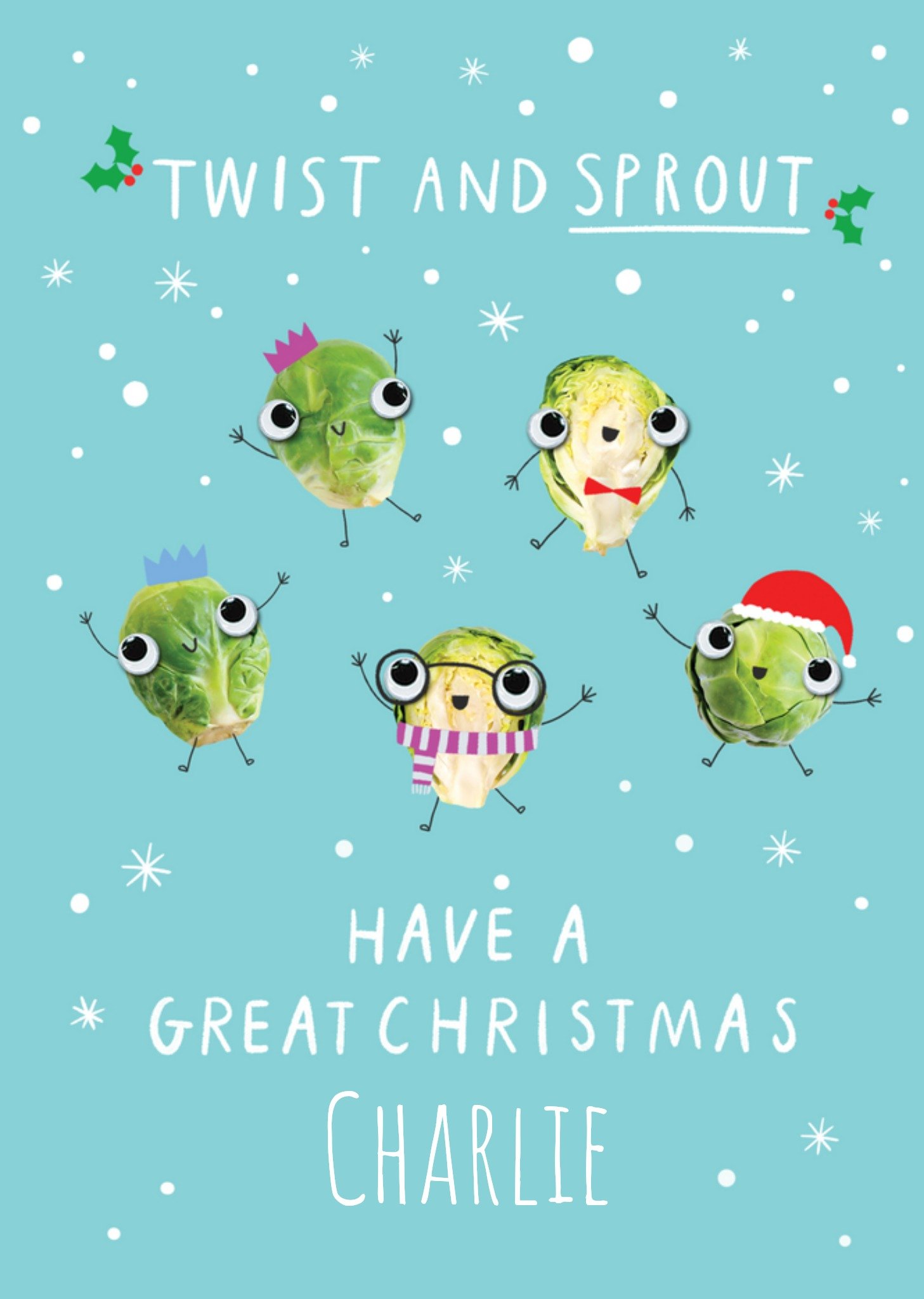Moonpig Twist And Sprout Christmas Card, Large