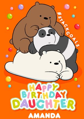We Bare Bears Happy Birthday Daughter Personalised Card