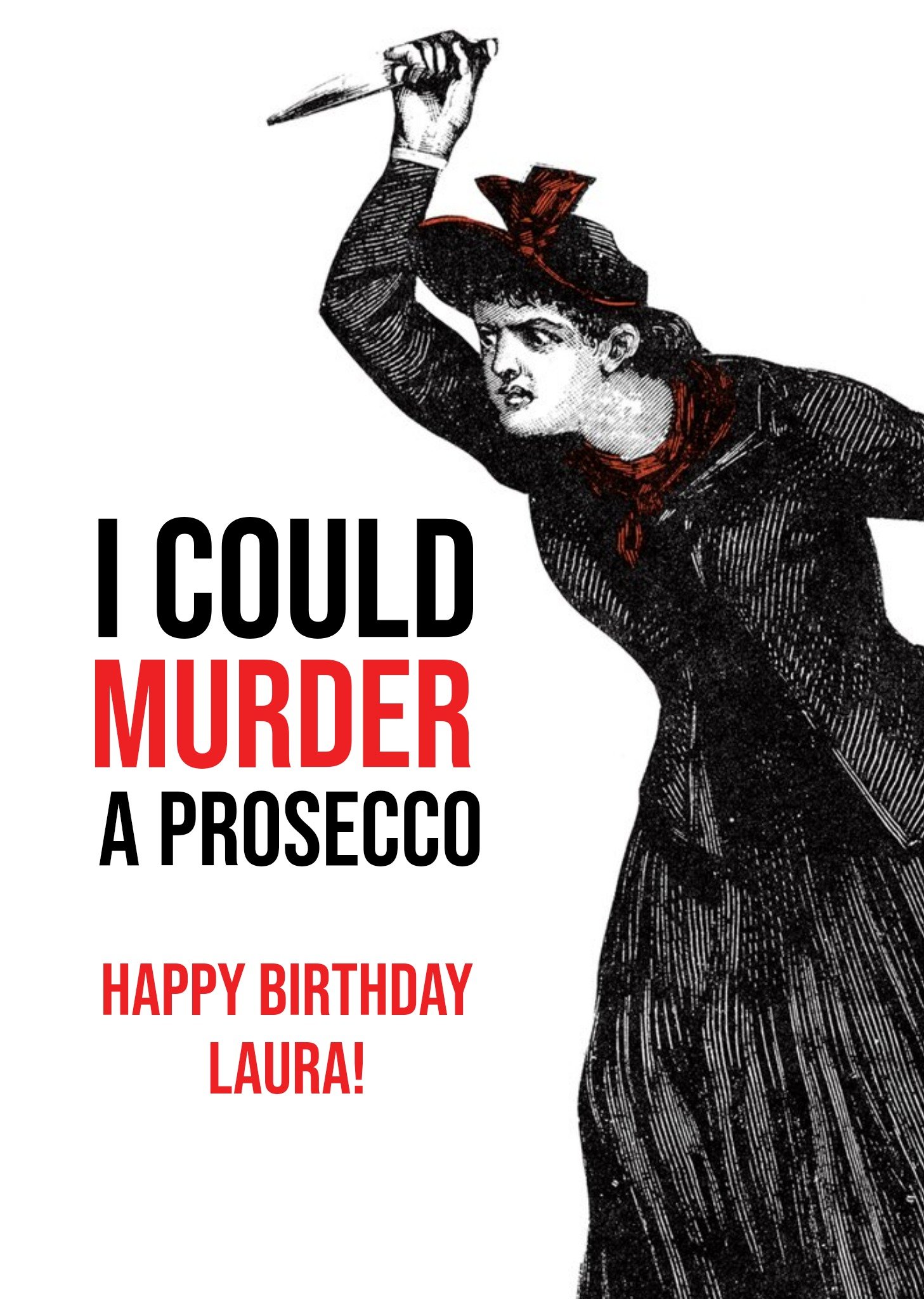 Moonpig I Could Murder A Prosecco Happy Birthday Card, Large