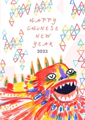 Colourful Illustration Of A Dragon Chinese New Year Card