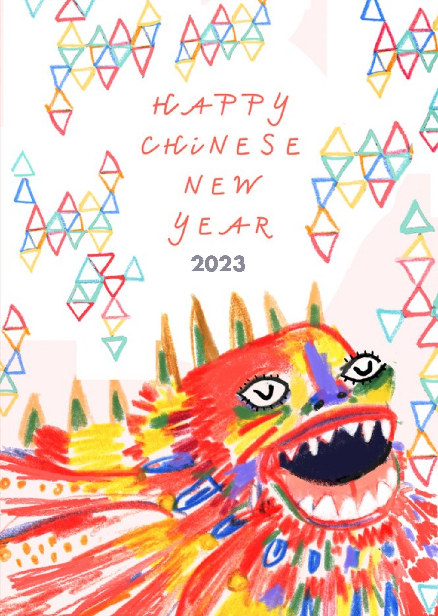 Moonpig Colourful Illustration Of A Dragon Chinese New Year Card, Large