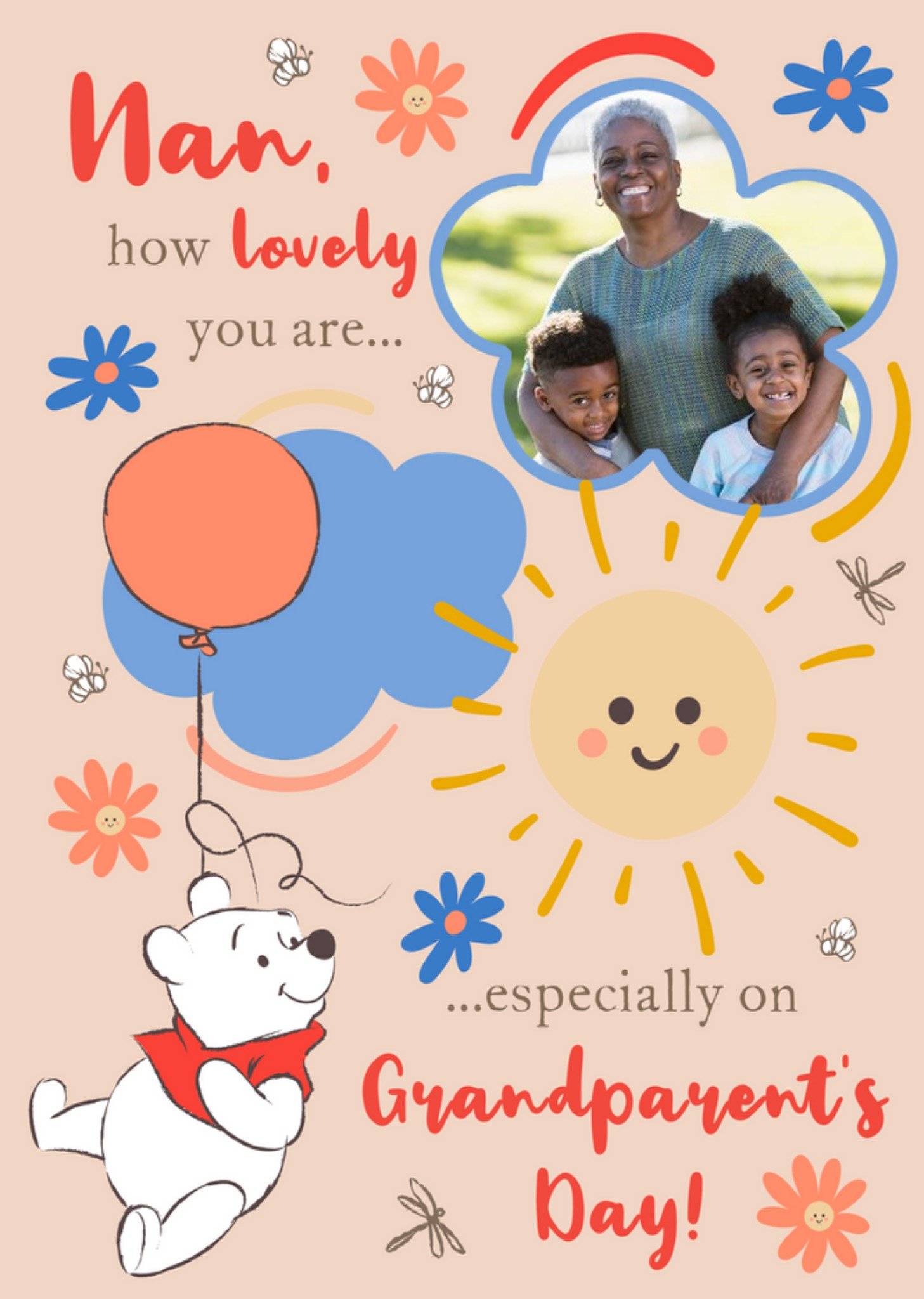 Winnie The Pooh Sentimental Photo Upload Nan Grandparents Day Card Ecard