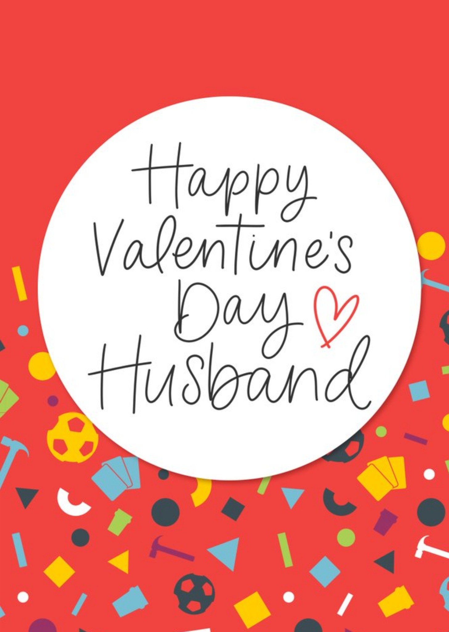 Bright Graphic Pattern Happy Valentine's Day Husband Ecard