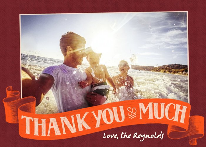 Thank you card - photo upload card - from the family