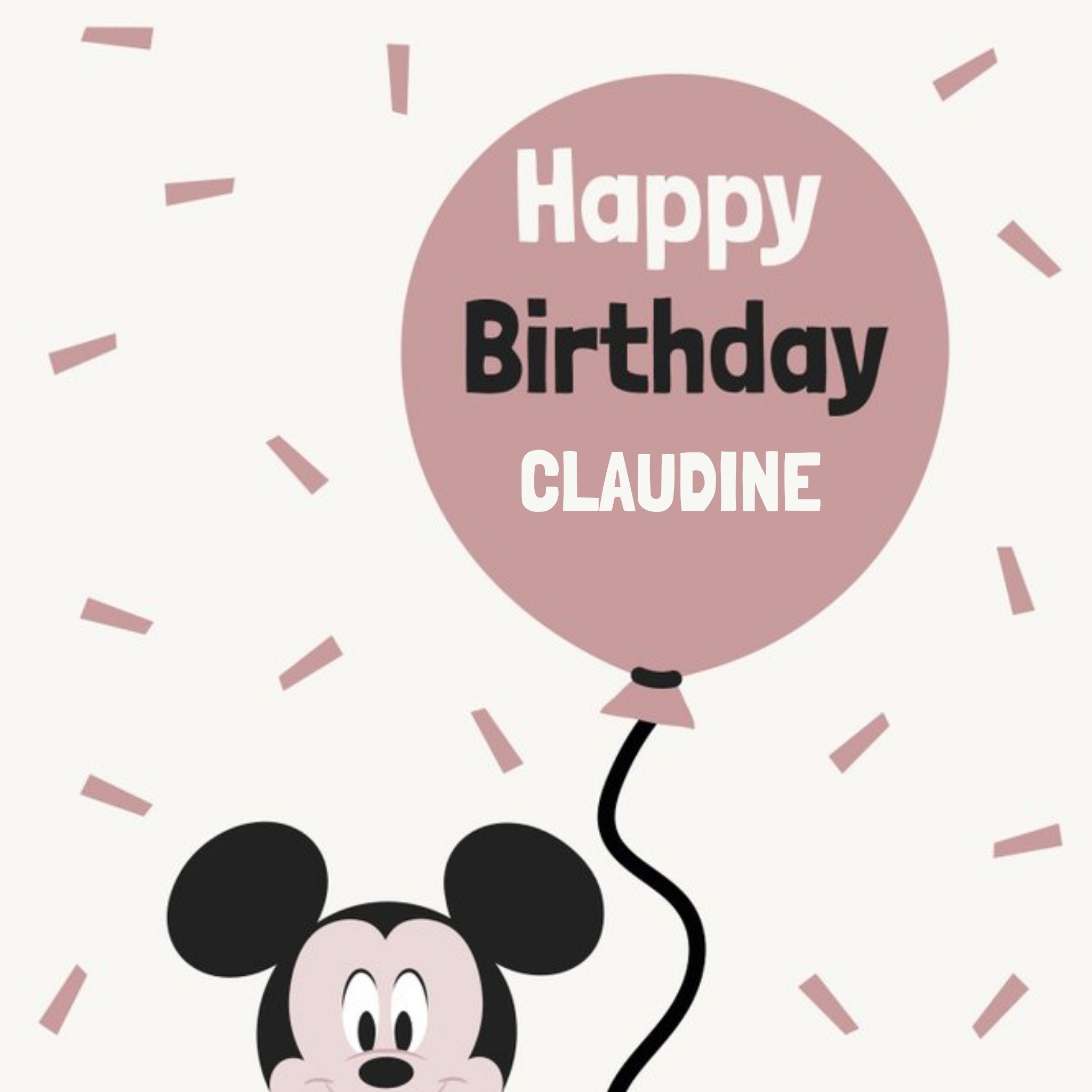 Disney 100 Mickey Mouse Balloon Birthday Card, Square