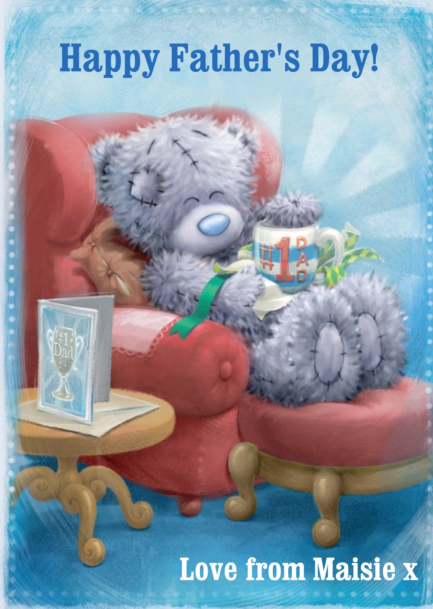 Me To You Tatty Teddy Number One Dad Happy Fathers Day Card Ecard