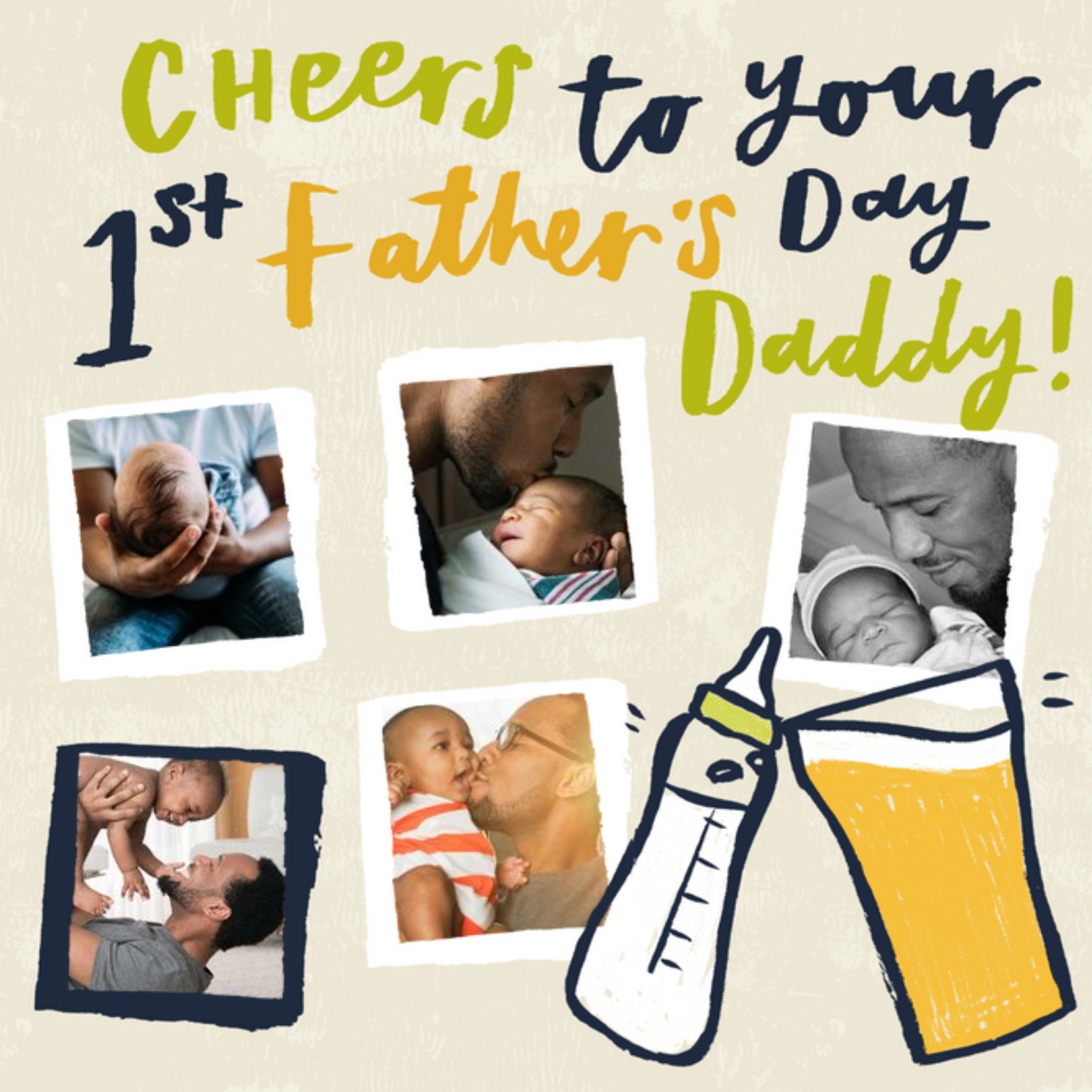 1st Father's Day Photo Upload Card, Square