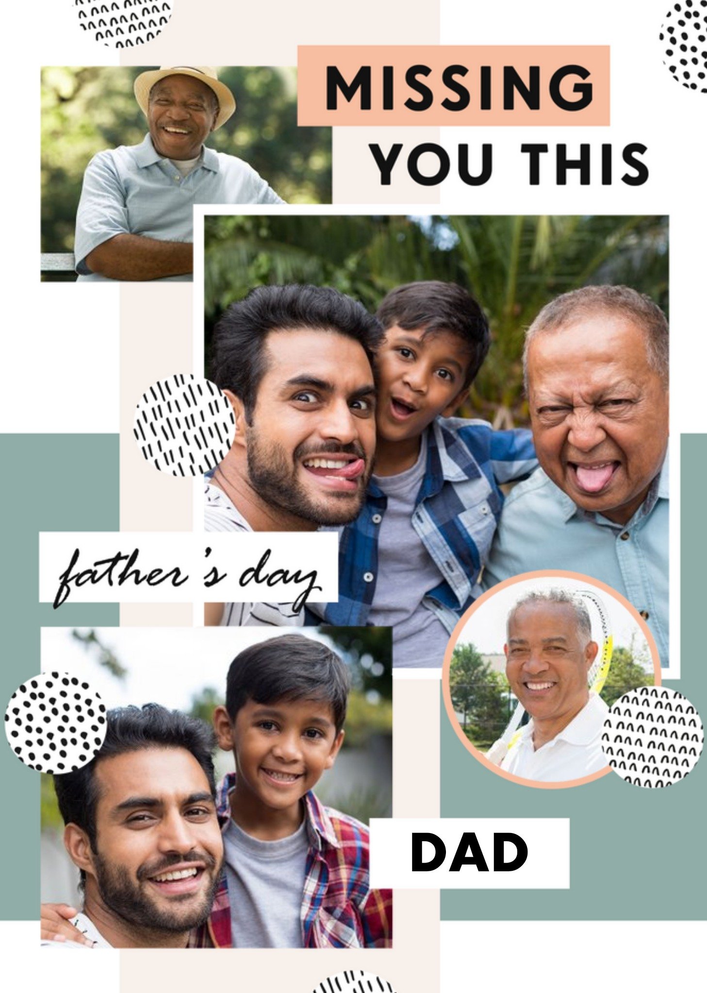 Missing You This Father's Day Dad Photo Upload Card Ecard