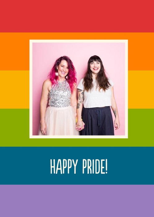 Rainbow Party Happy Pride Photo Upload Card