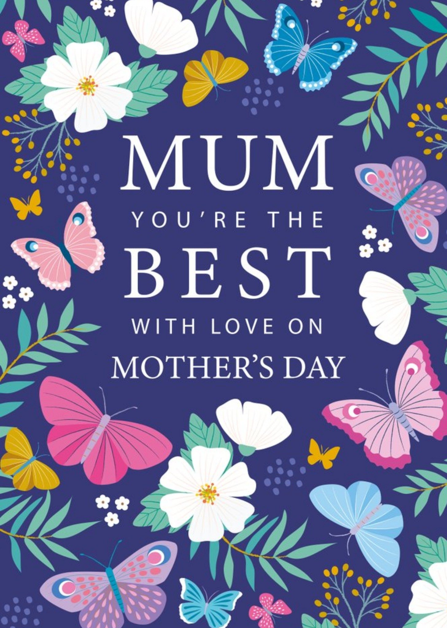 Illustration Of Colourful Flowers And Butterflies Mother's Day Card Ecard