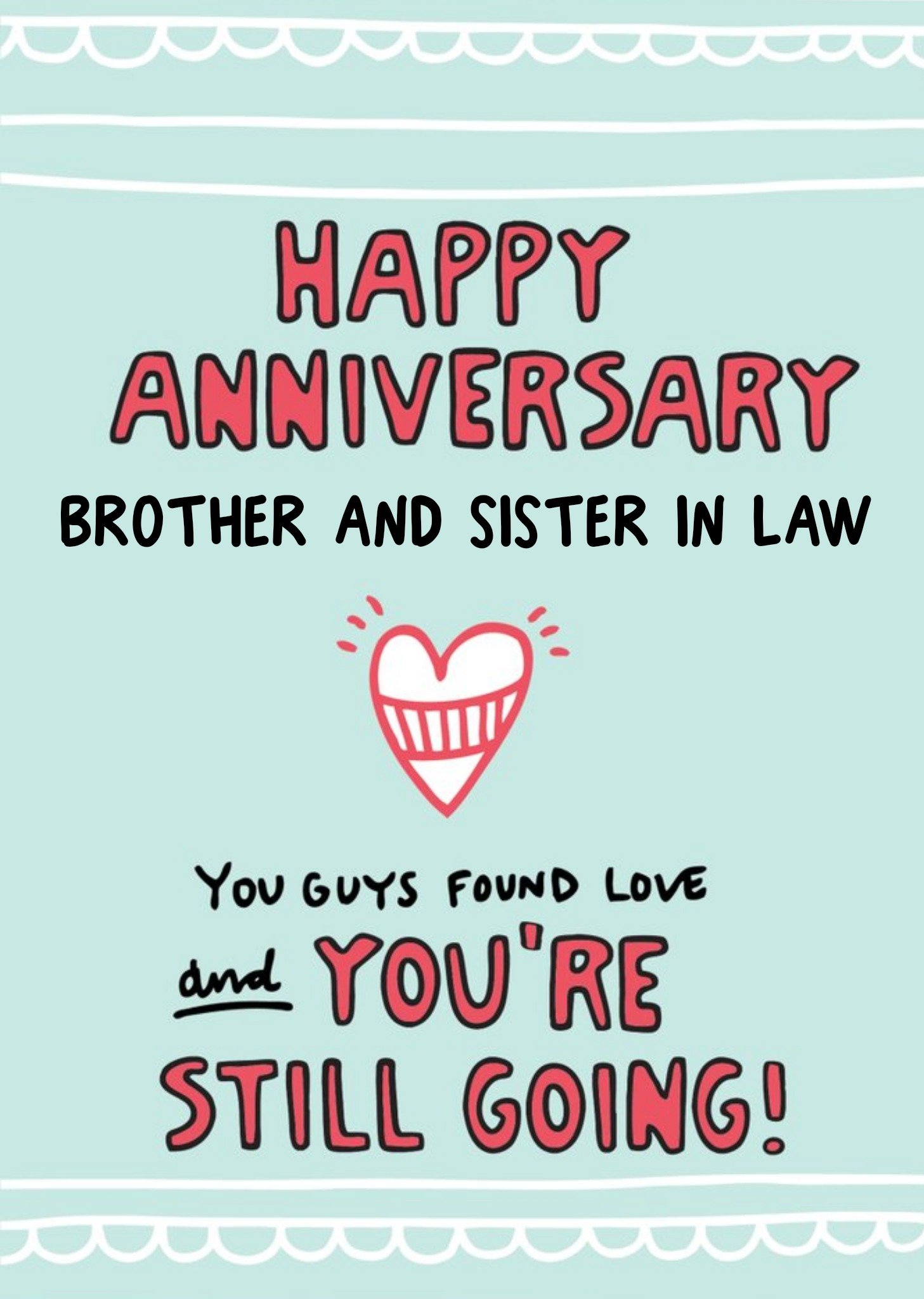 Moonpig You Guys Found Love Brother And Sister In Law Anniversary Card Sister-In-Law, Large