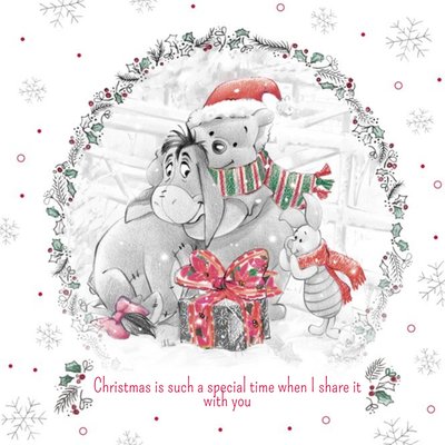 Disney Winnie The Pooh Special Time Personalised Merry Christmas Card