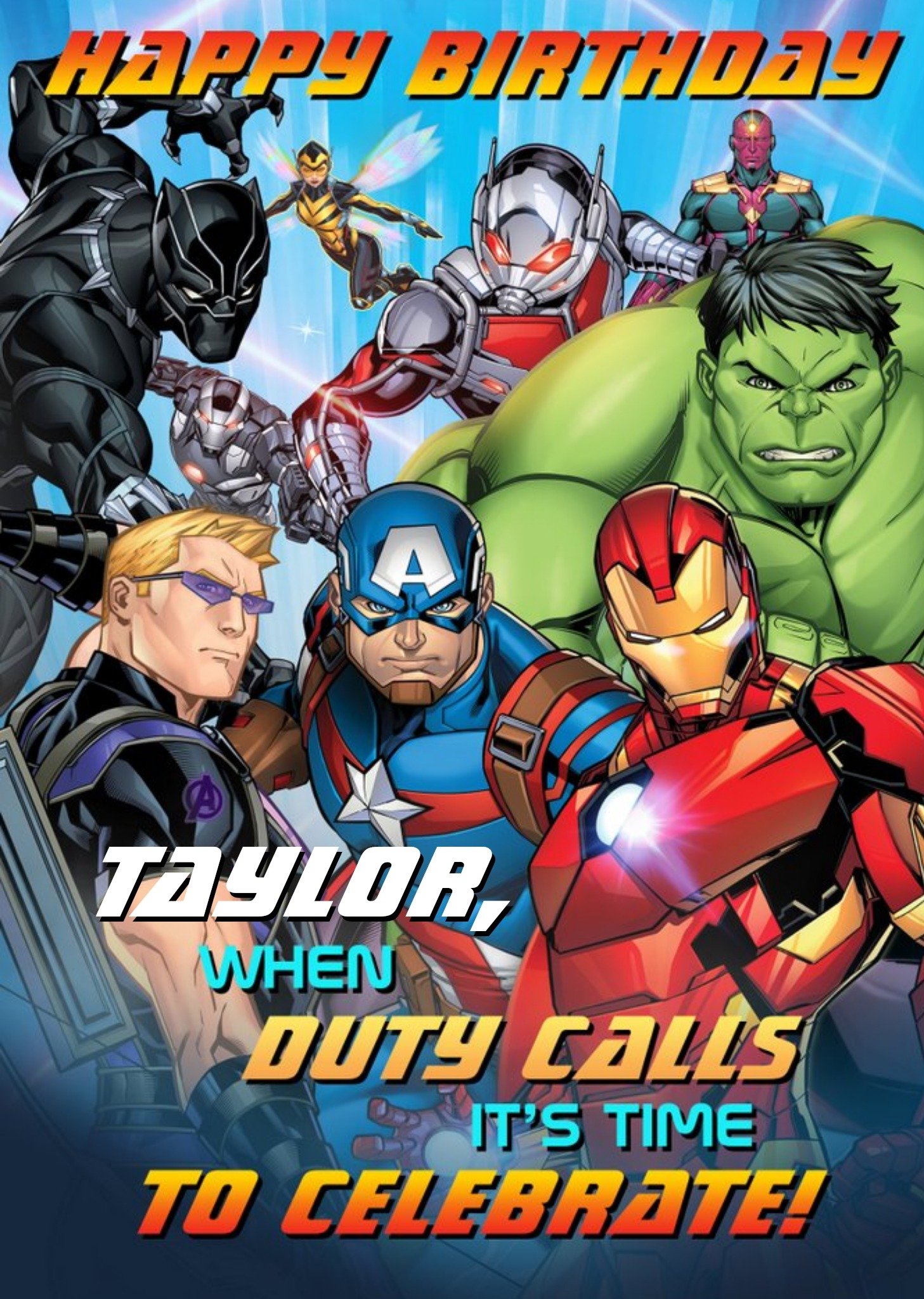 Disney Marvel Avengers Birthday Card - The Avengers Ecard