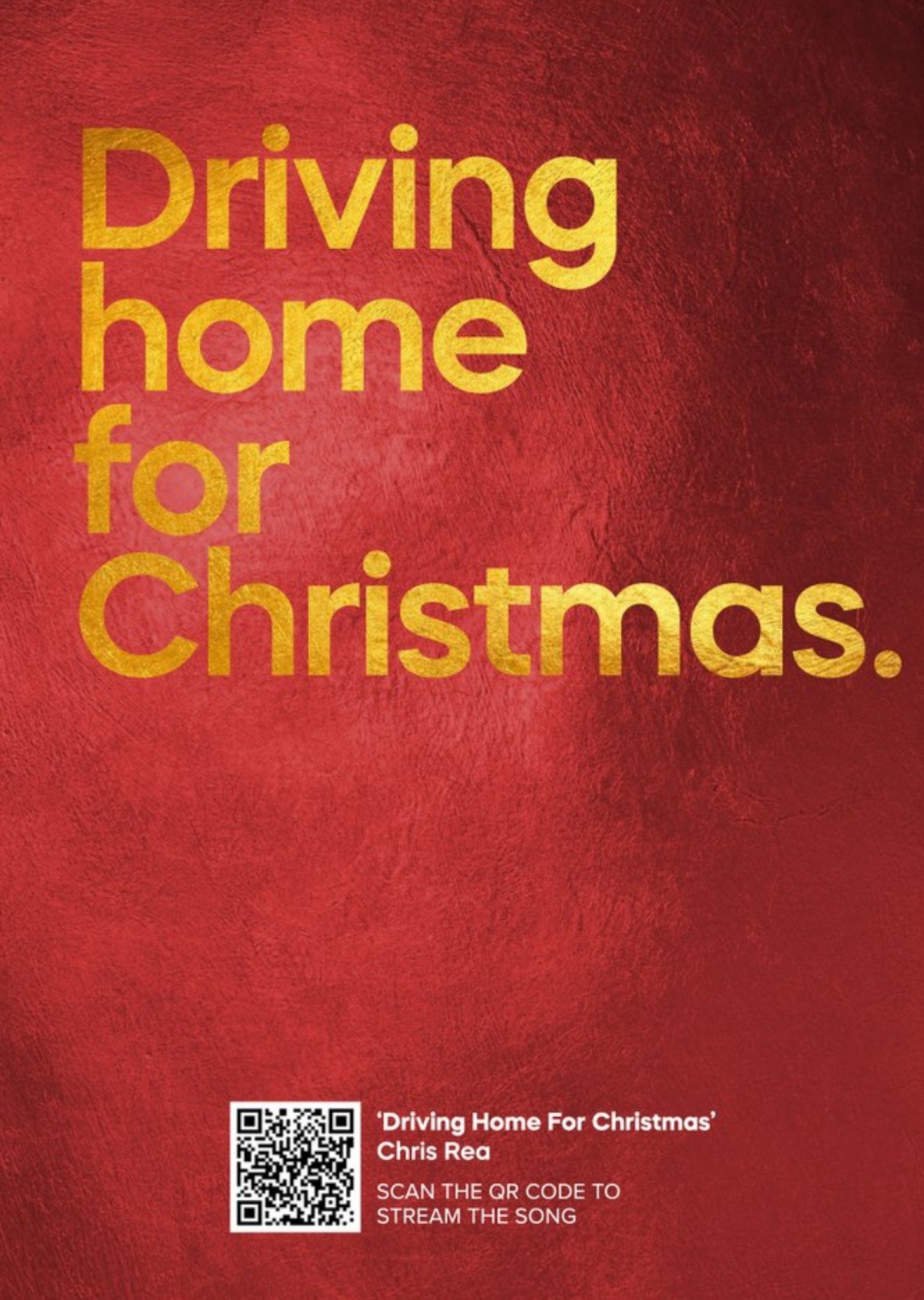 Moonpig Driving Home For Christmas Typographic Christmas Card, Large