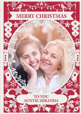 Paper Frames Photo Upload Christmas Card Merry Christmas To You Auntie