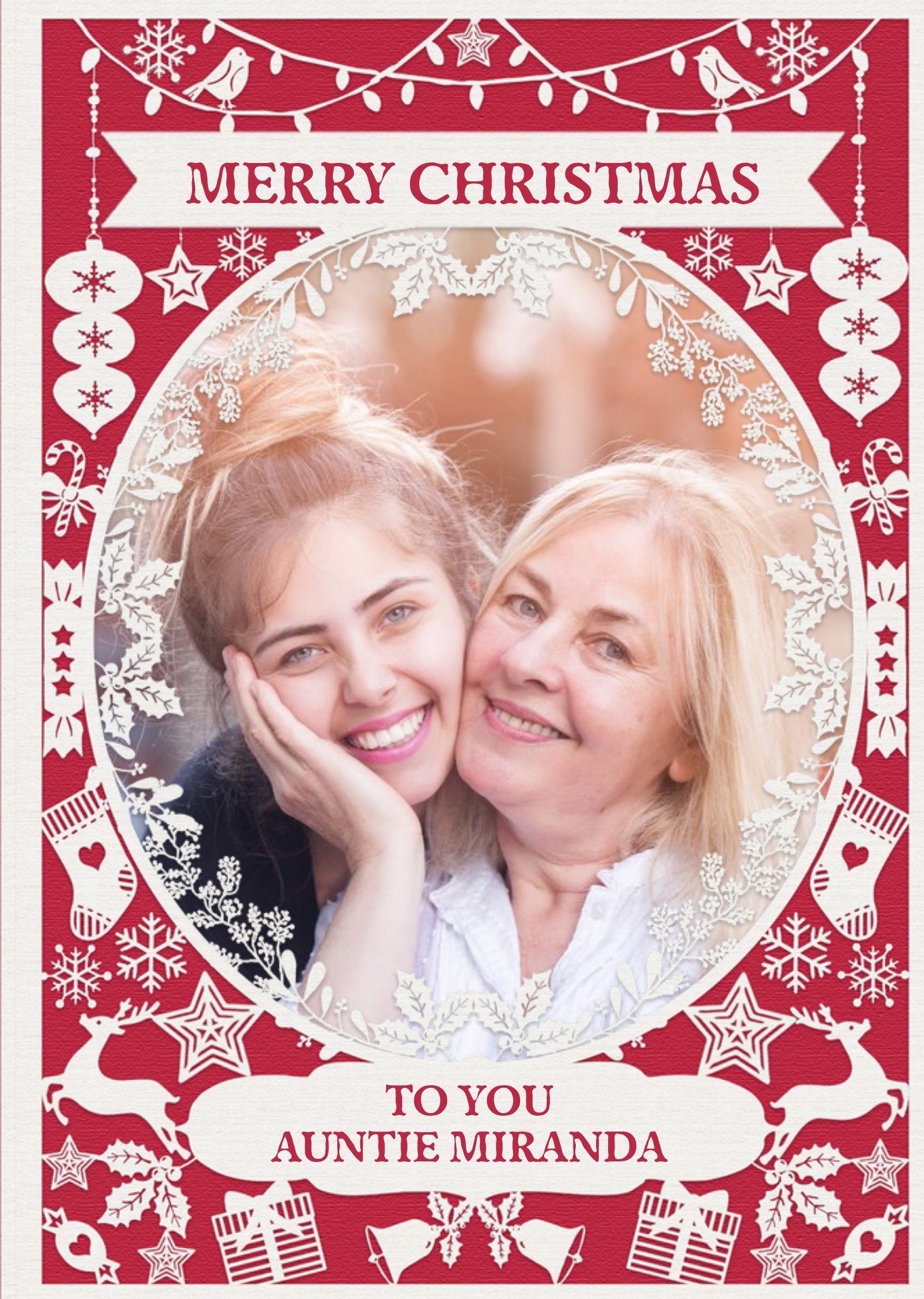 Moonpig Paper Frames Photo Upload Christmas Card Merry Christmas To You Auntie Ecard