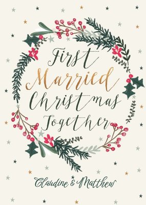 First Married Christmas Together Cute Christmas Card