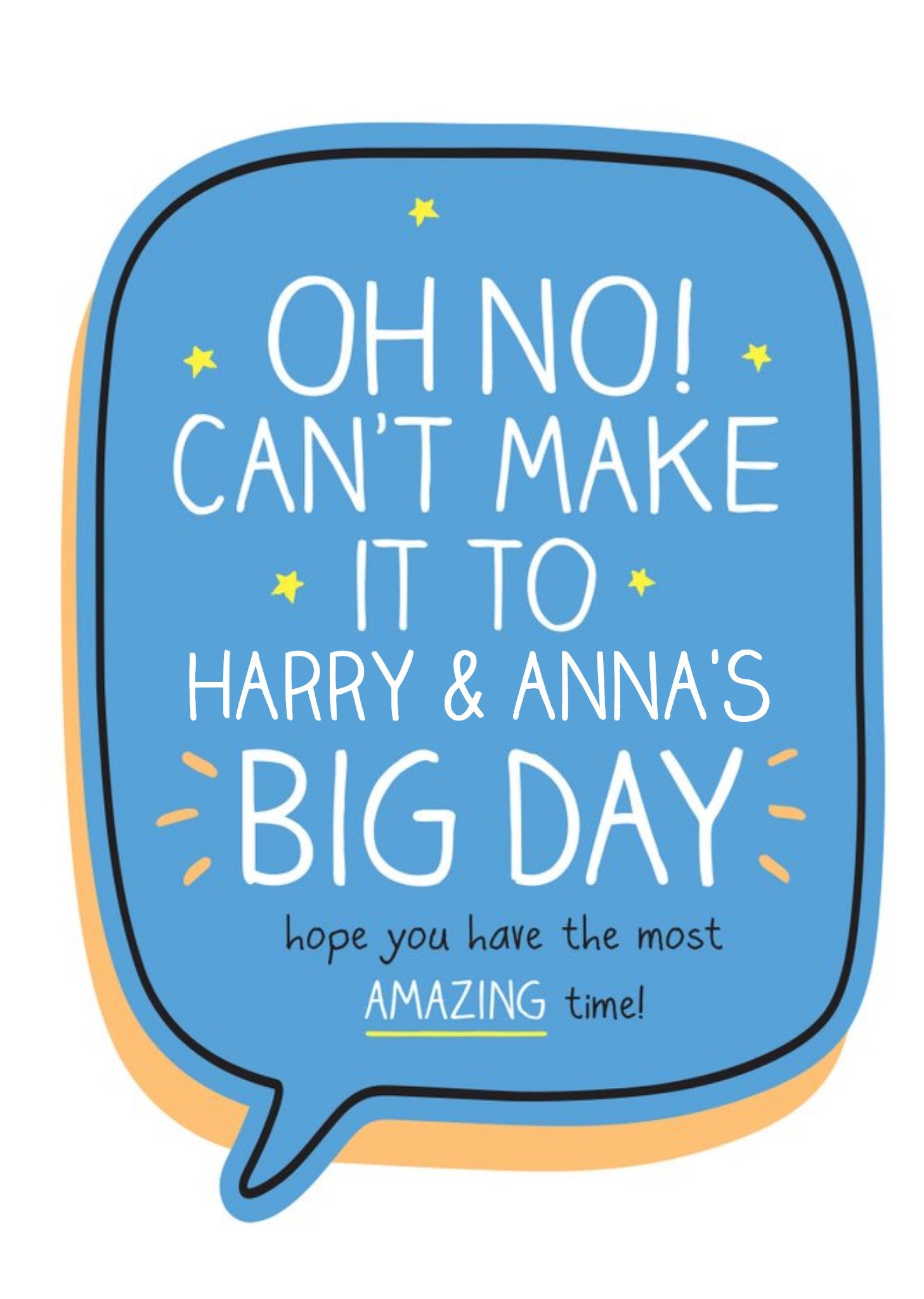 Happy Jackson Can't Make The Big Day Wedding Regret Card Ecard