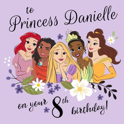 Disney Princess To A Princess On Your 8th Birthday Card