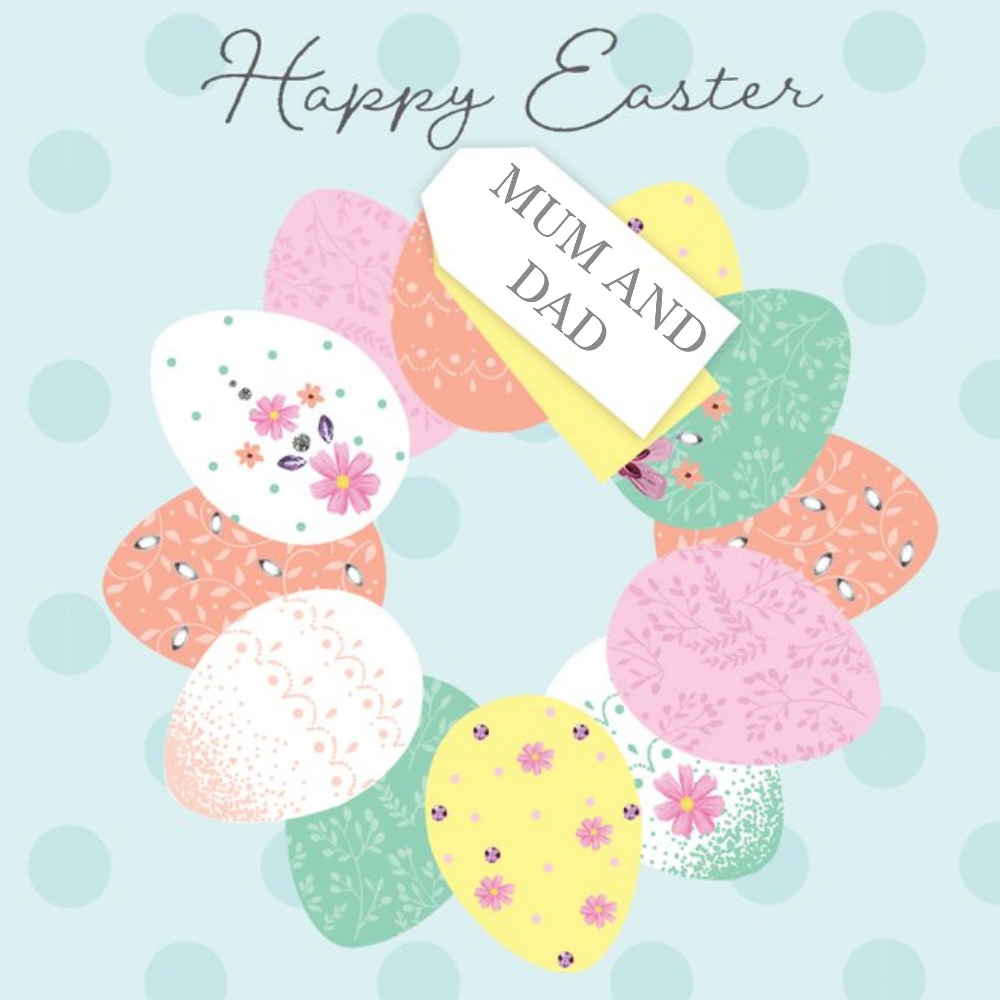 Clintons Eggs Colourful Easter Card, Square