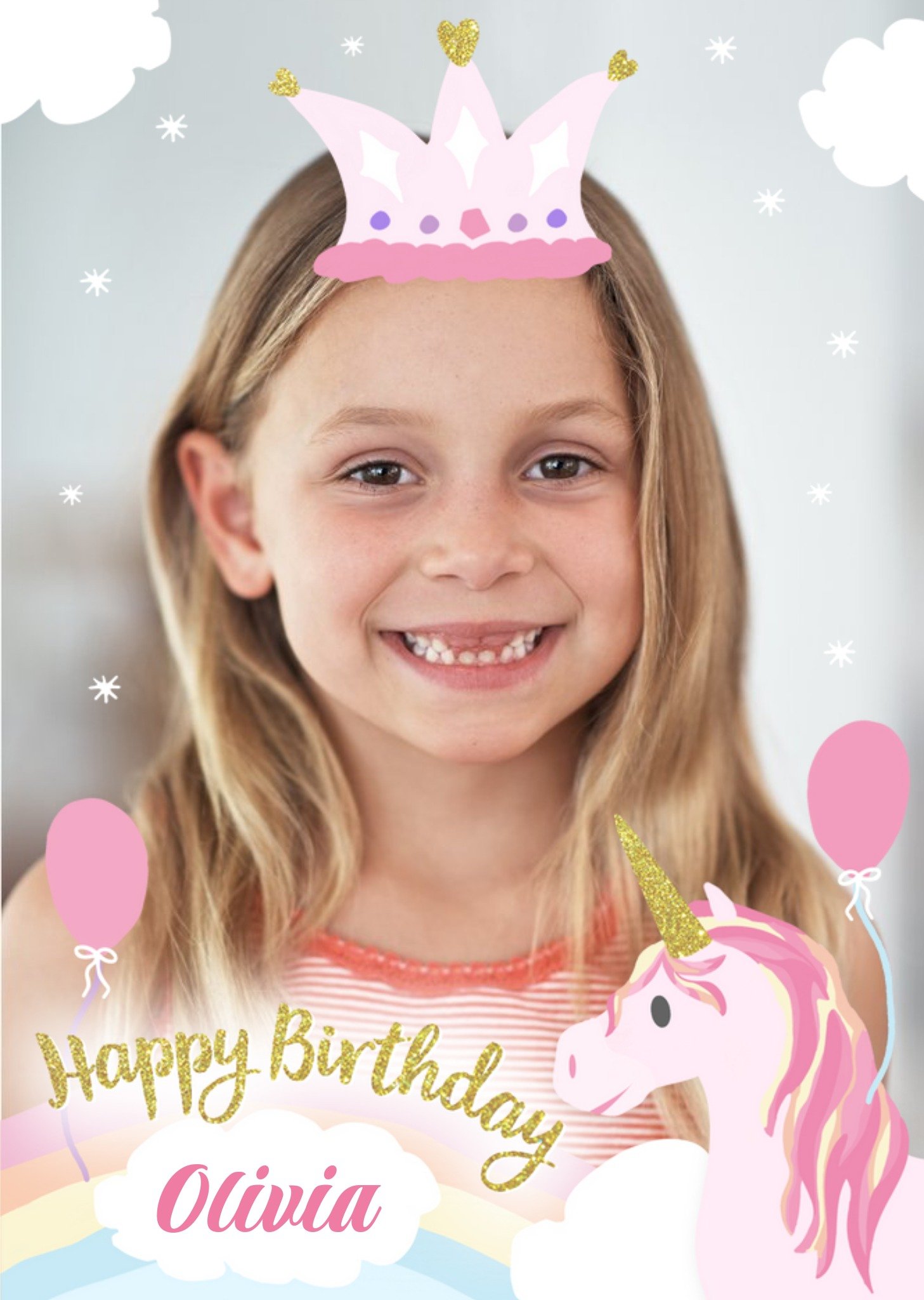 Incognito Unicorn Photo Upload Birthday Card Ecard