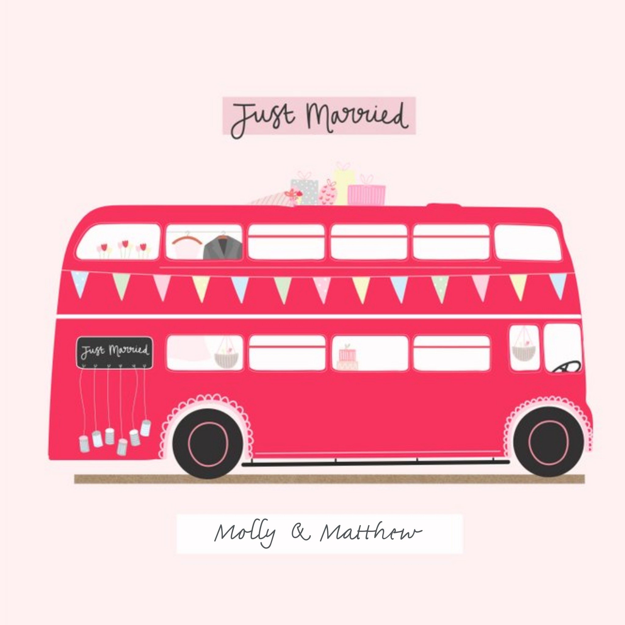 Moonpig Birthday Card - Easy Send - Quick Card - London Bus - Red Bus, Square