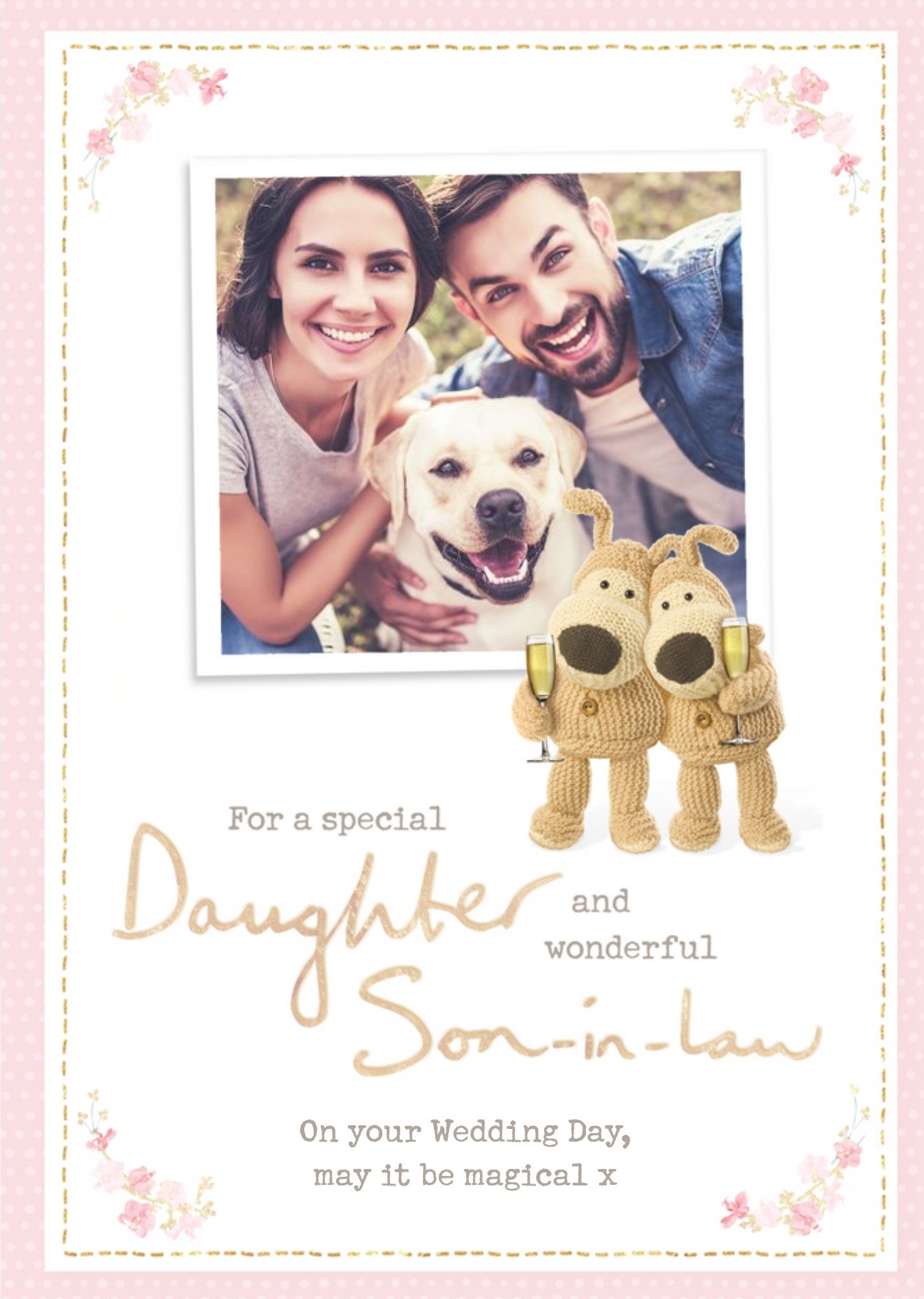 Boofle Wedding Day Photo Upload Card For A Special Daughter And Wonderful Son In Law, Large