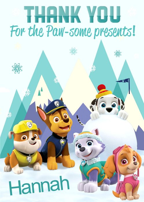 Paw Patrol Pawesome Presents Personalised Christmas Card