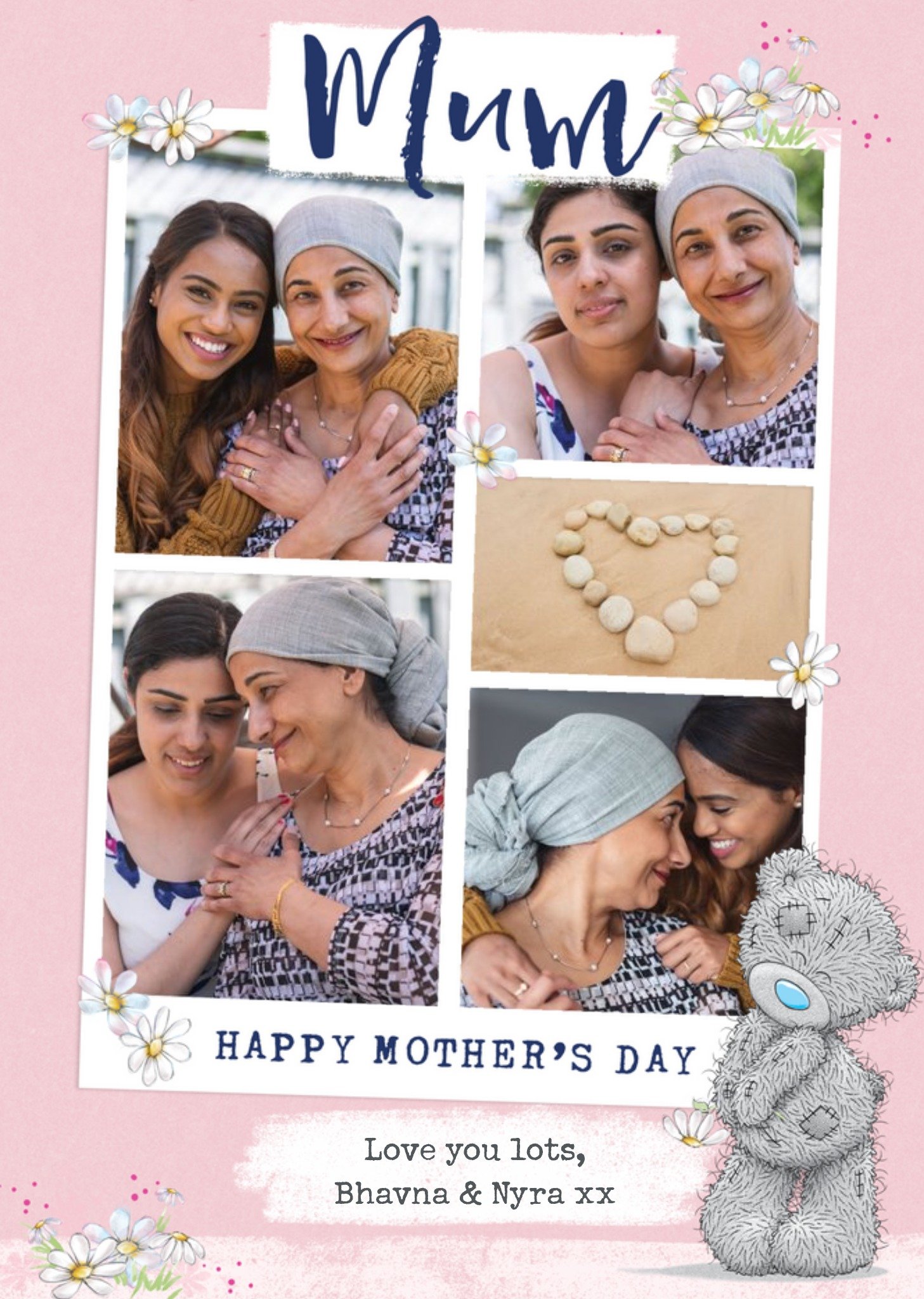 Me To You Tatty Teddy Multi-Photo Personalised Happy Mother's Day Card, Large