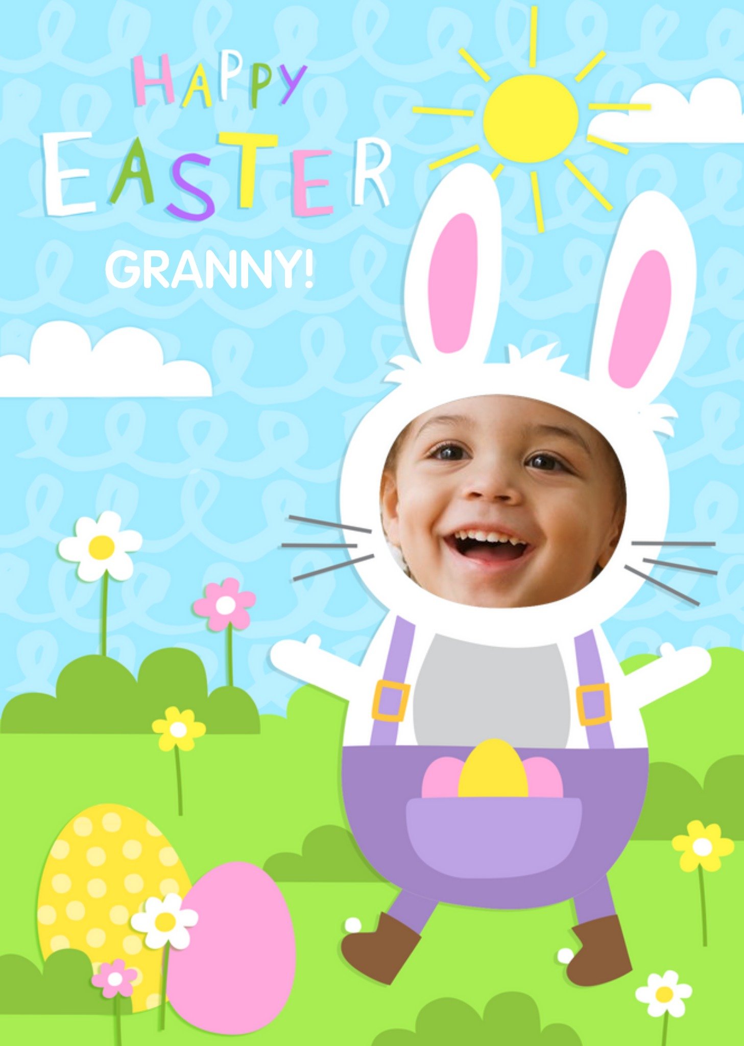 Face Upload Happy Easter Granny Card Ecard